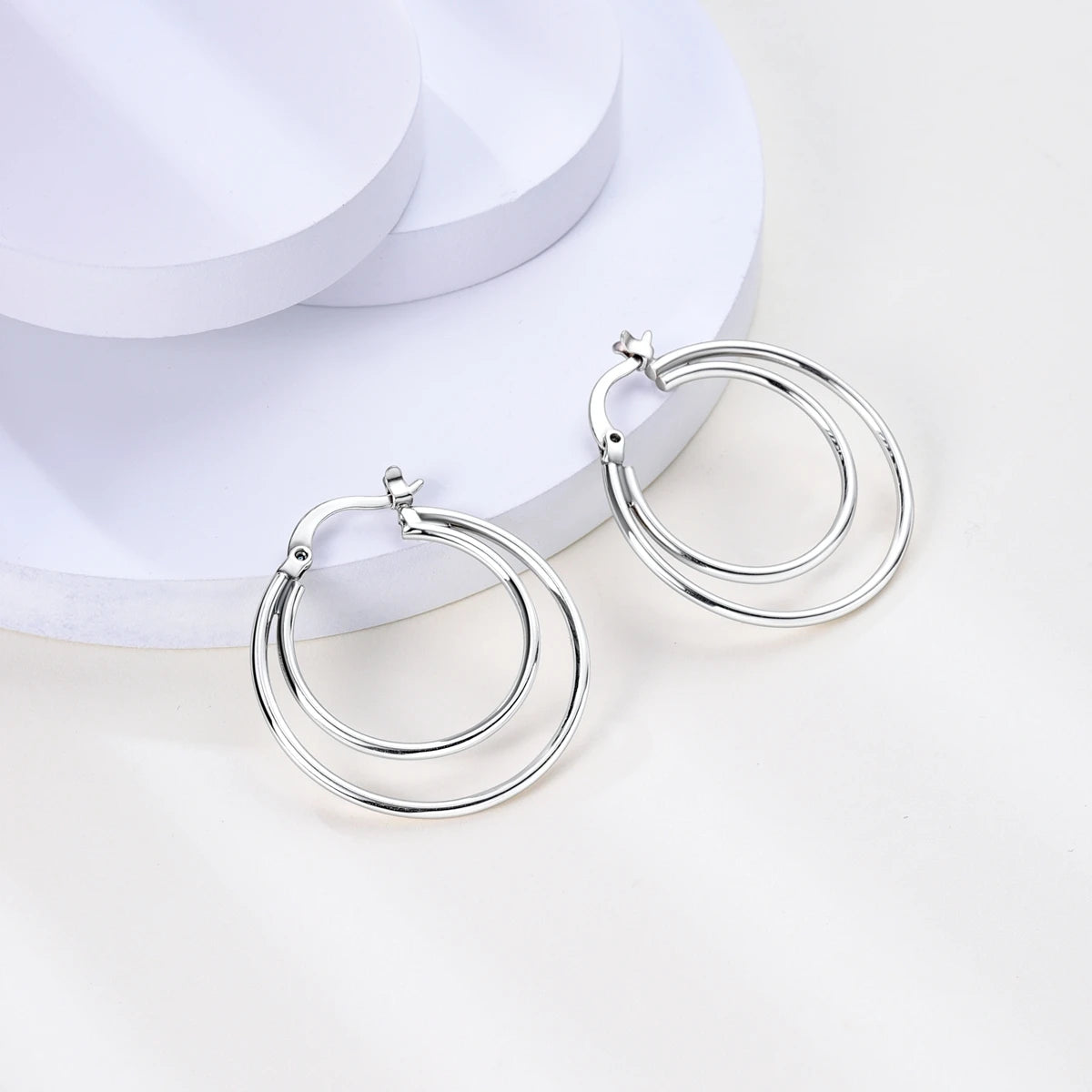 Original 925 Sterling Silver Women Hoop Earrings High Quality Shine Zircon U Shaped Classic Style Earring For Women Jewelry Gift