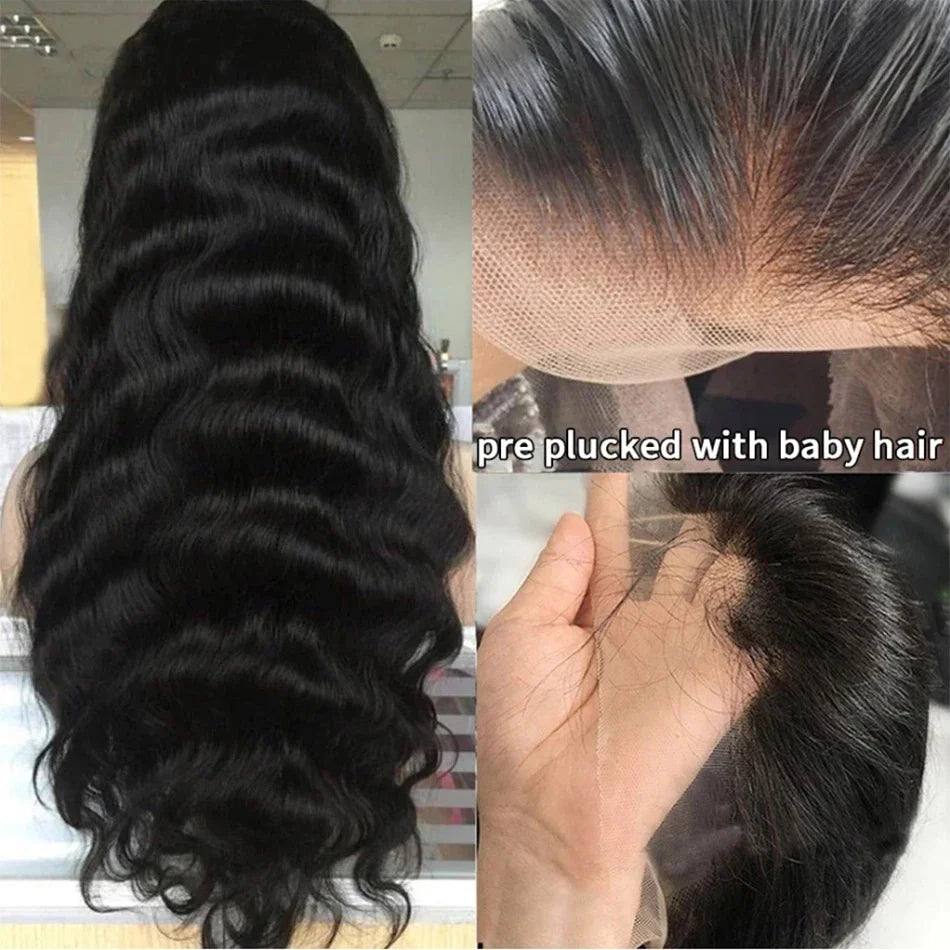40 Inch Transparent Lace Frontal Wigs 13x6 13x4 HD Body Wave Human Hair Front Wig 200 Density Pre Plucked Lace Wigs For Women
