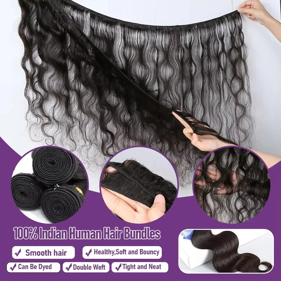 Linktowig Body Wave Bundles Human Hair 30 Inch Water Wave Human Hair Bundles Brazilian Raw Hair Bundles Human Hair Extensions