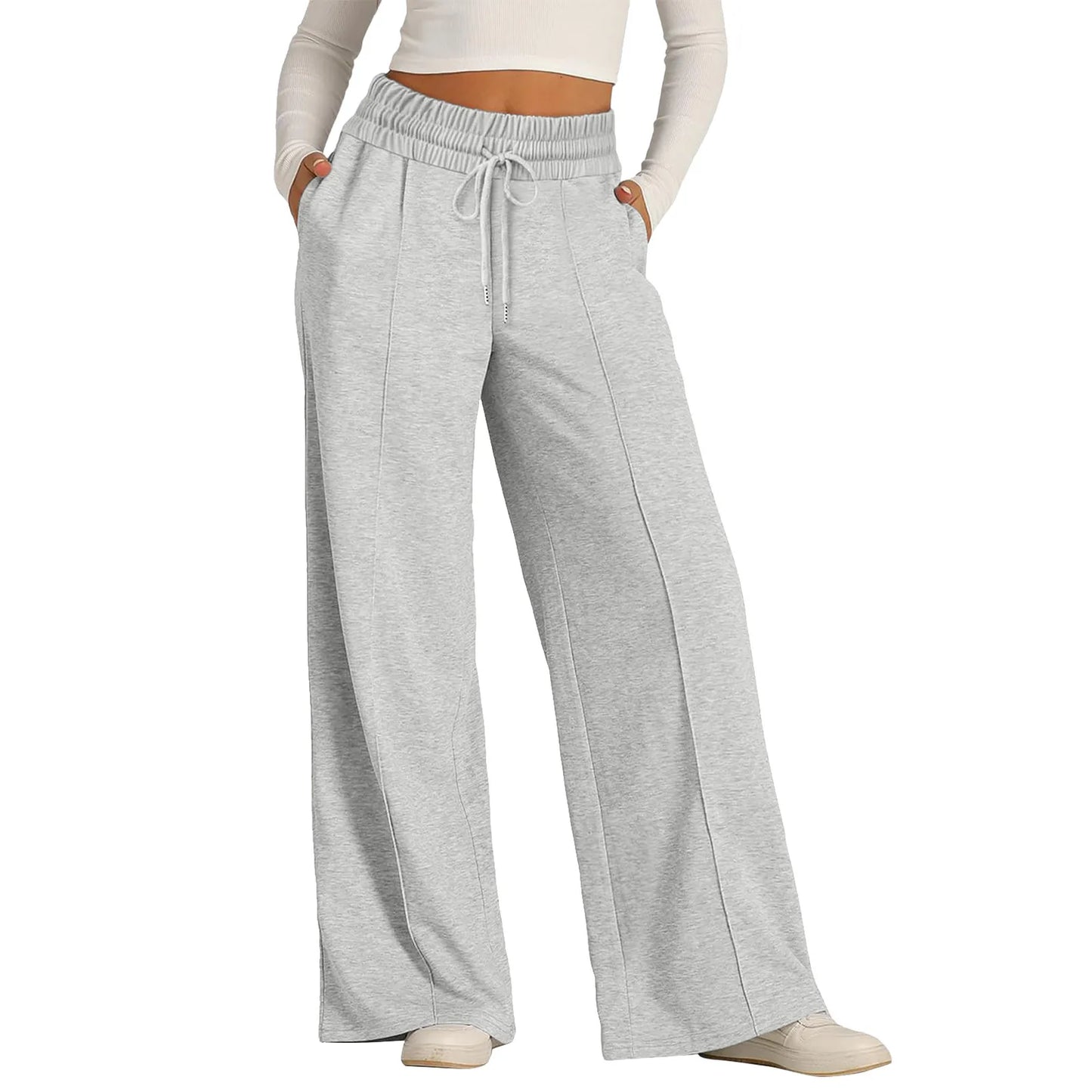 Tie Pants For Women Summer Casual Loose Wide Leg Trousers Jumpsuit Casual Spaghetti Strap Stretchy Long Pant Sports Sweatpants