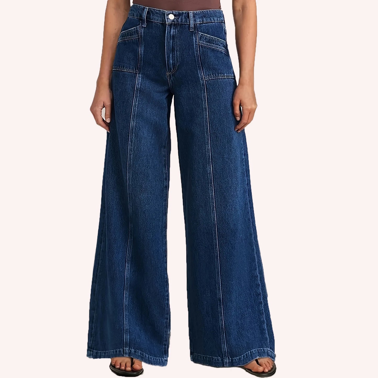 Women's High Waist Flared Wide Leg Jeans Elastic Western Sle Spring Autumn High Elastici Ladies Jeans European Sle