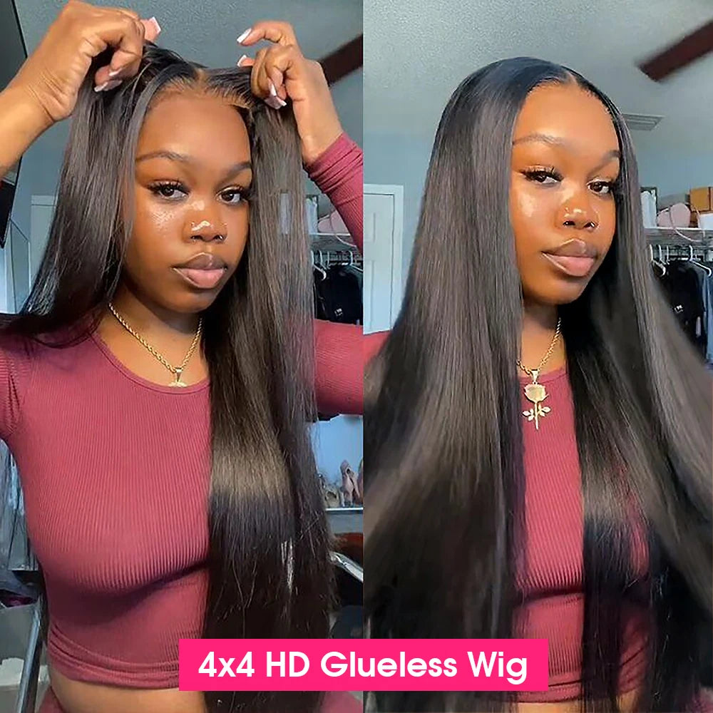 30 36 40 Inch Glueless Straight Lace Front Human Hair Wigs 13x6 HD Lace Frontal Wig Human Hair Wear Go 6x4 HD Lace Closure Wig