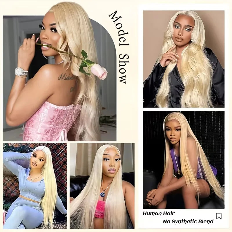 Straight 613 Blonde Color 1/3/4 Brazilian Hair Bundles Straight Weave Remy Human Hair Weft 26 28 30 32 34 36 38 40 Inch Bundle