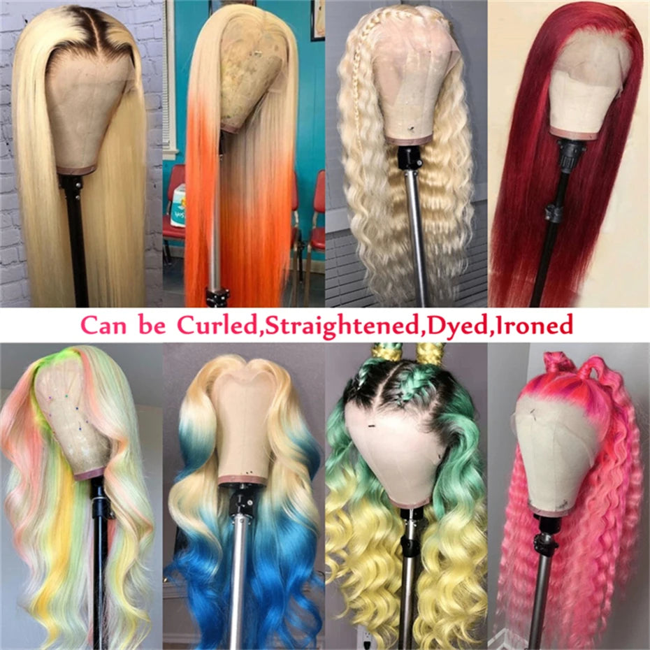 200 Density 613 Hd Lace Frontal Wig 13x4 13x6 360 Blonde Lace Front Human Hair Wigs For Women Preplucked Brazilian Straight Hair