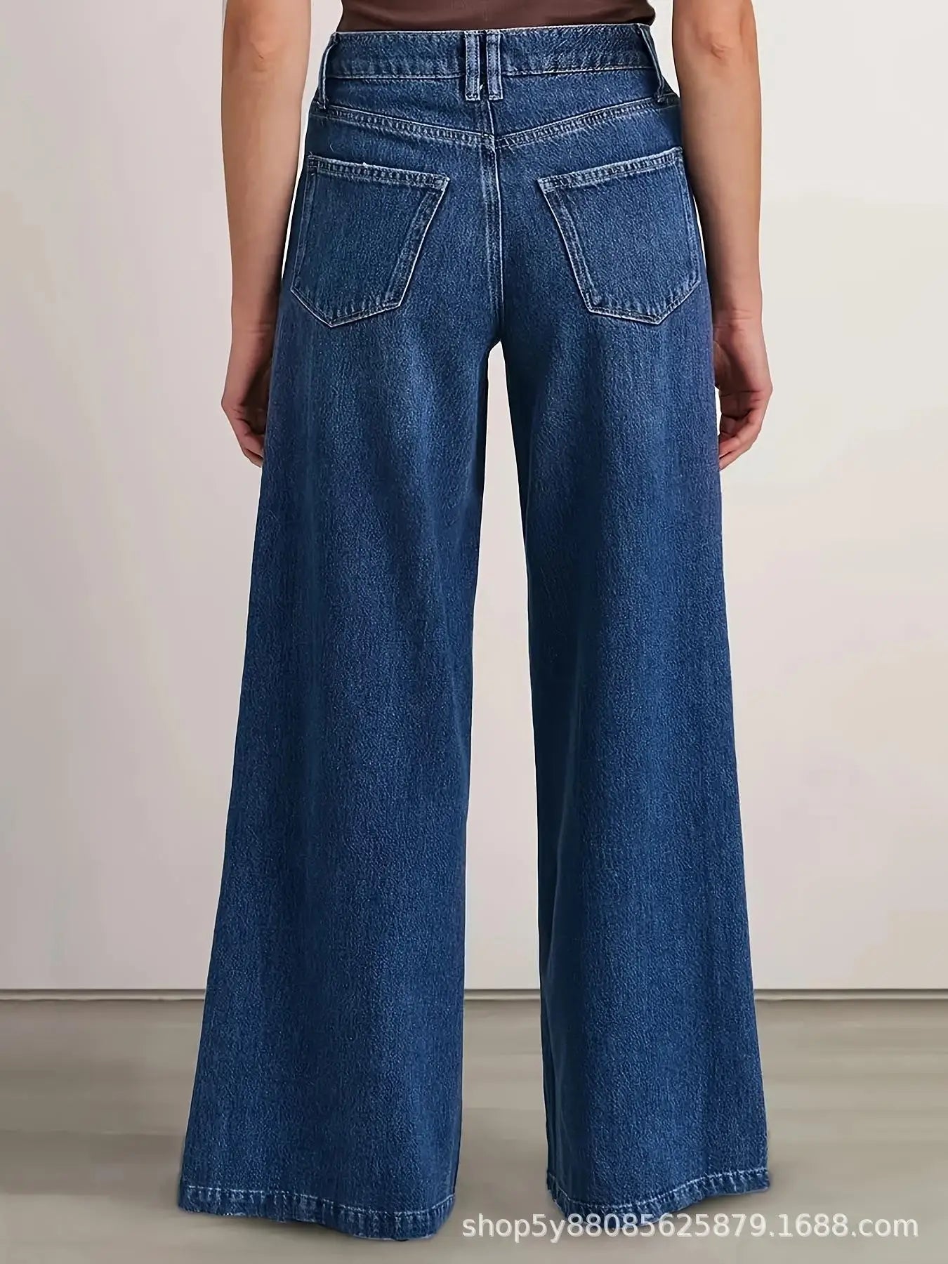 Women's High Waist Flared Wide Leg Jeans Elastic Western Sle Spring Autumn High Elastici Ladies Jeans European Sle
