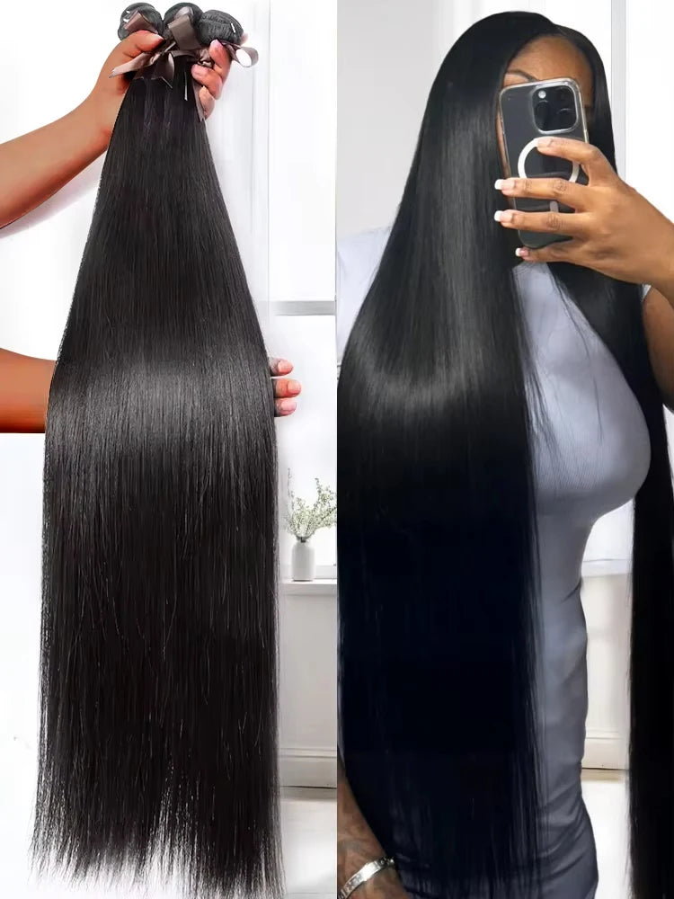30 40 Inch Bone Straight 100% Bundles Deal Brazilian Virgin Human Hair Body Wave 4 5 Bundles Raw Hair Extensions Natural Color
