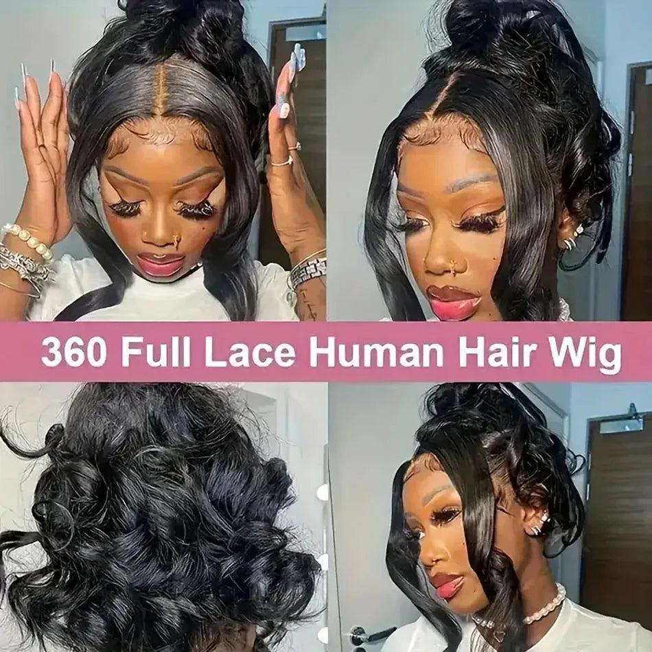 360 Full Lace Wig Body Wave Lace Front Wig 13X6 Human Hair 13X4 Hd Lace Frontal Wig 30 40 Inch Brazilian Pre Plucked Black Wigs