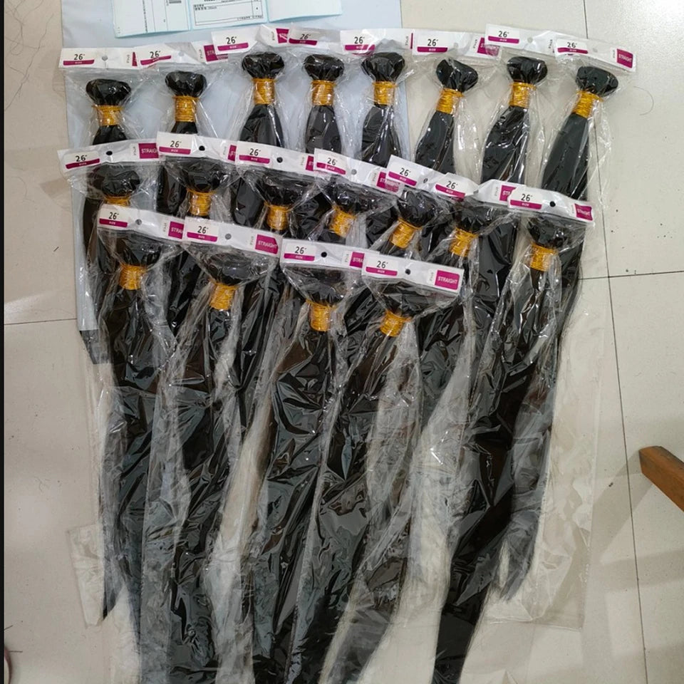 BINF Hair Wholesale100% Brazilian Human Hair Bundles 8-30 Inch Bone Straight Raw Human Hair Bundles Extensions Deal 2 3 4 Bundle