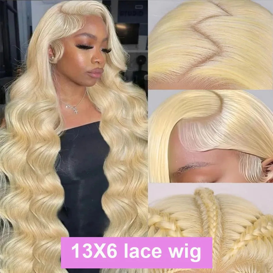 Blonde Human Lace Front Wig 613 Hd Lace Frontal Wig 13X6 Body Wave Human Hair Wigs For Women Pre Plucked 30 32 Inch 220 Density