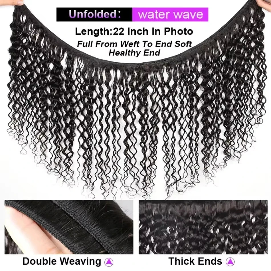 Deep Wave Human Hair Bundles Burmese Curly Hair Bundles Human Hair Water Wave Original Natural Hair Extensions 1/3/4 Pieces