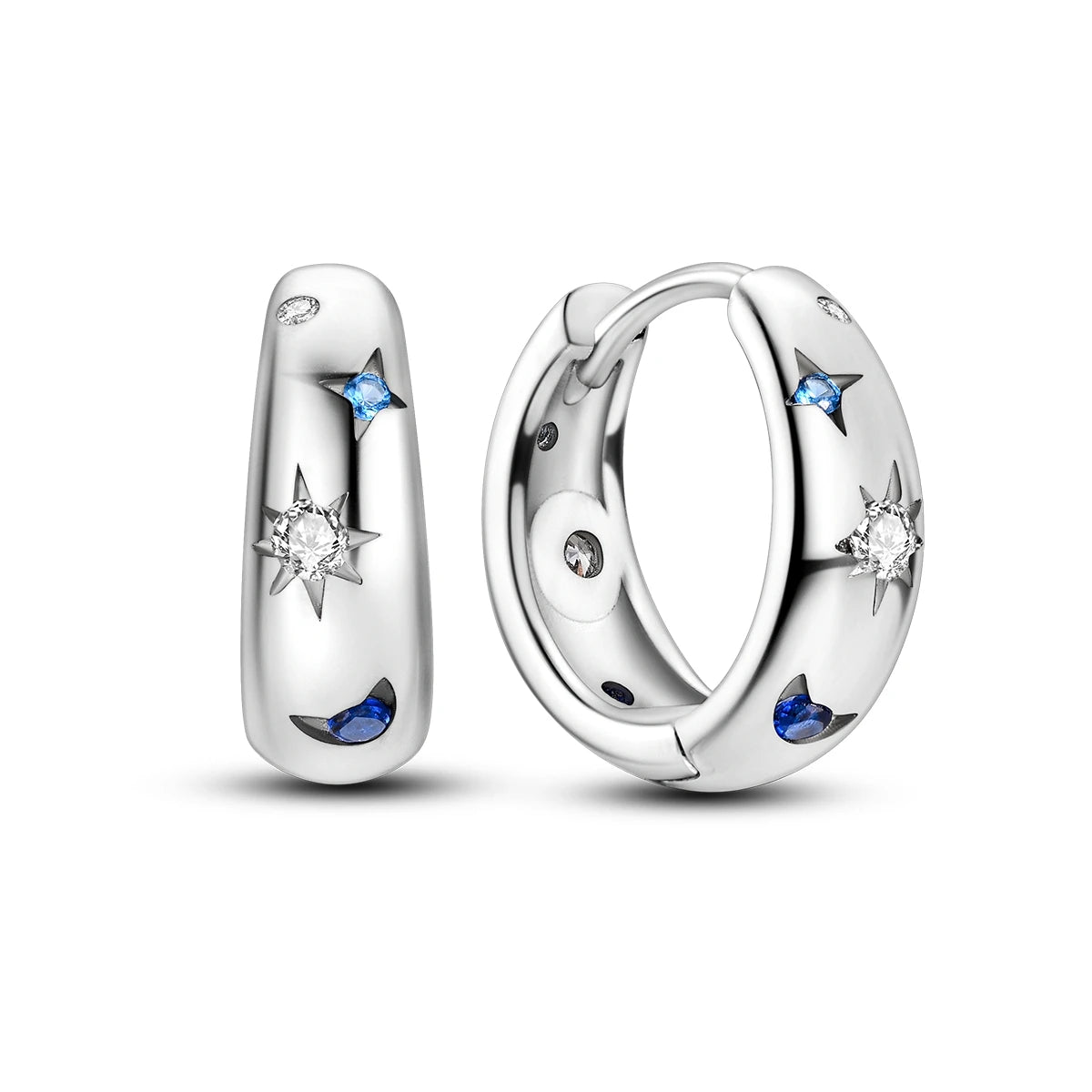 Original 925 Sterling Silver Women Hoop Earrings High Quality Shine Zircon U Shaped Classic Style Earring For Women Jewelry Gift