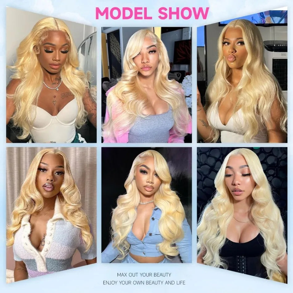 Blonde Human Lace Front Wig 613 Hd Lace Frontal Wig 13X6 Body Wave Human Hair Wigs For Women Pre Plucked 30 32 Inch 220 Density