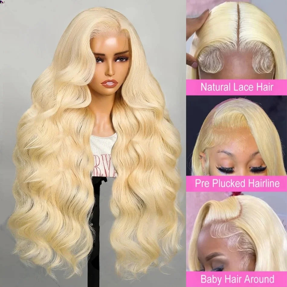 250 Density 613 Blonde 13x6 Hd Lace Frontal Wig Body Wave Human Hair Wigs Real Brazilian Straight Colored Human Hair For Women
