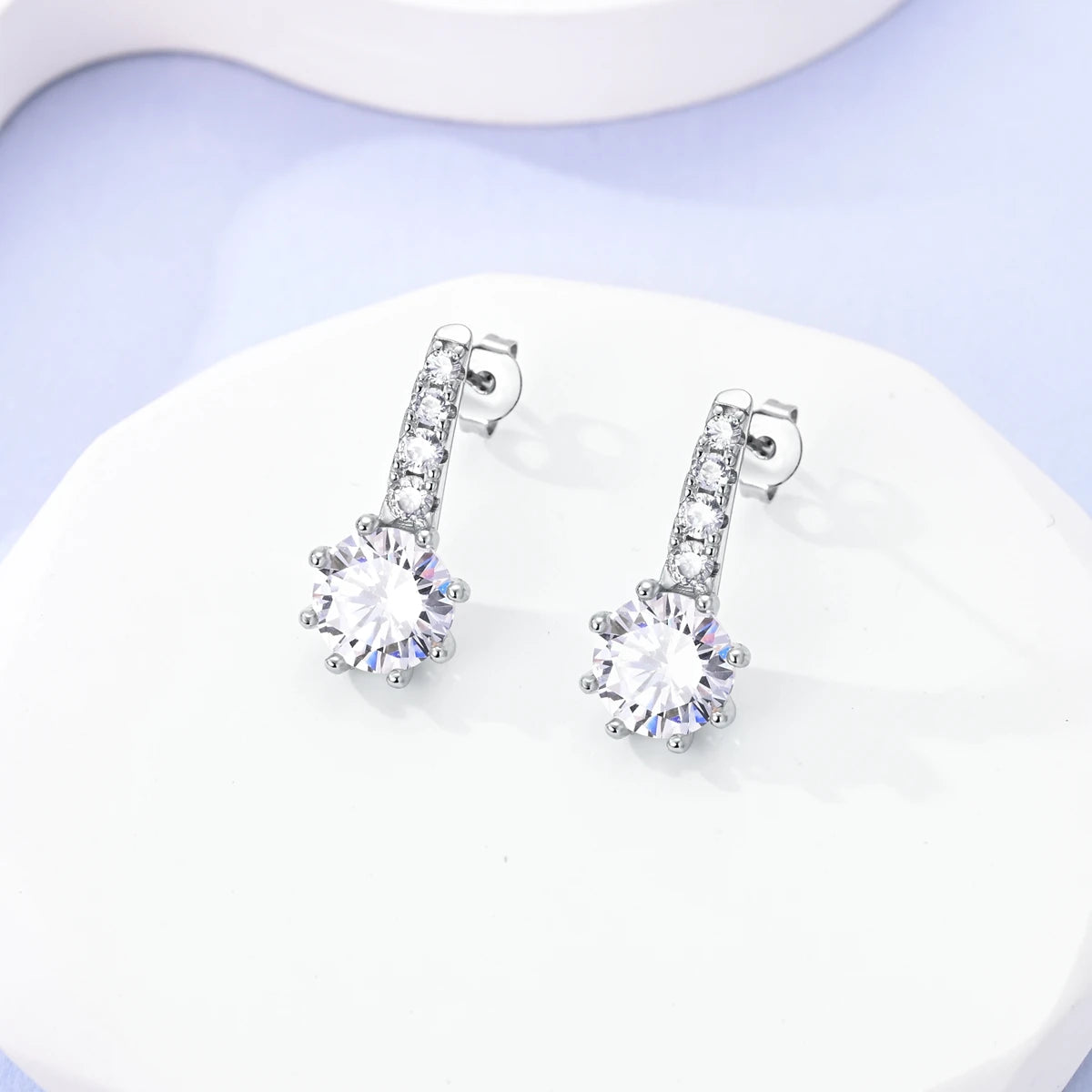 Original 925 Sterling Silver Women Hoop Earrings High Quality Shine Zircon U Shaped Classic Style Earring For Women Jewelry Gift
