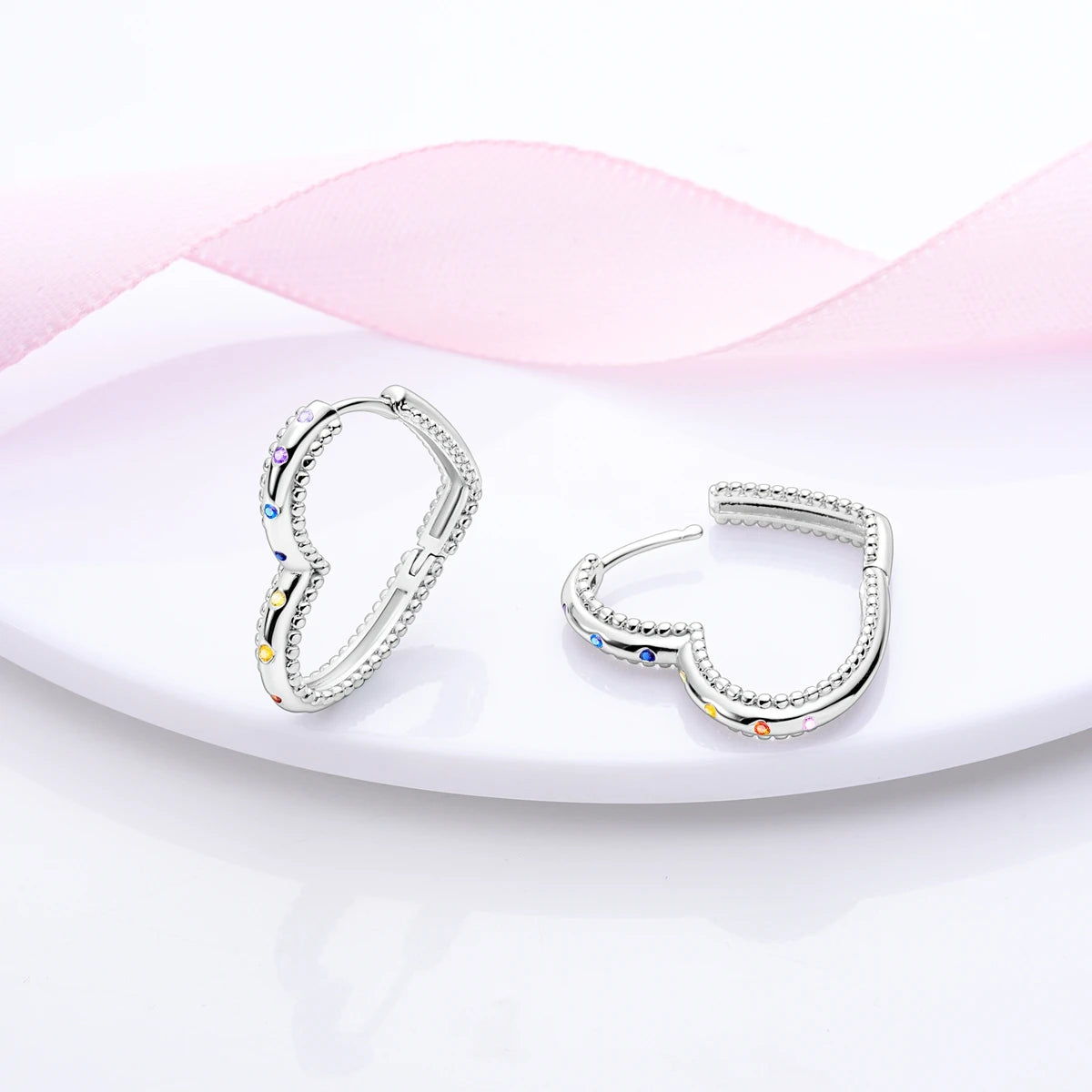Original 925 Sterling Silver Women Hoop Earrings High Quality Shine Zircon U Shaped Classic Style Earring For Women Jewelry Gift