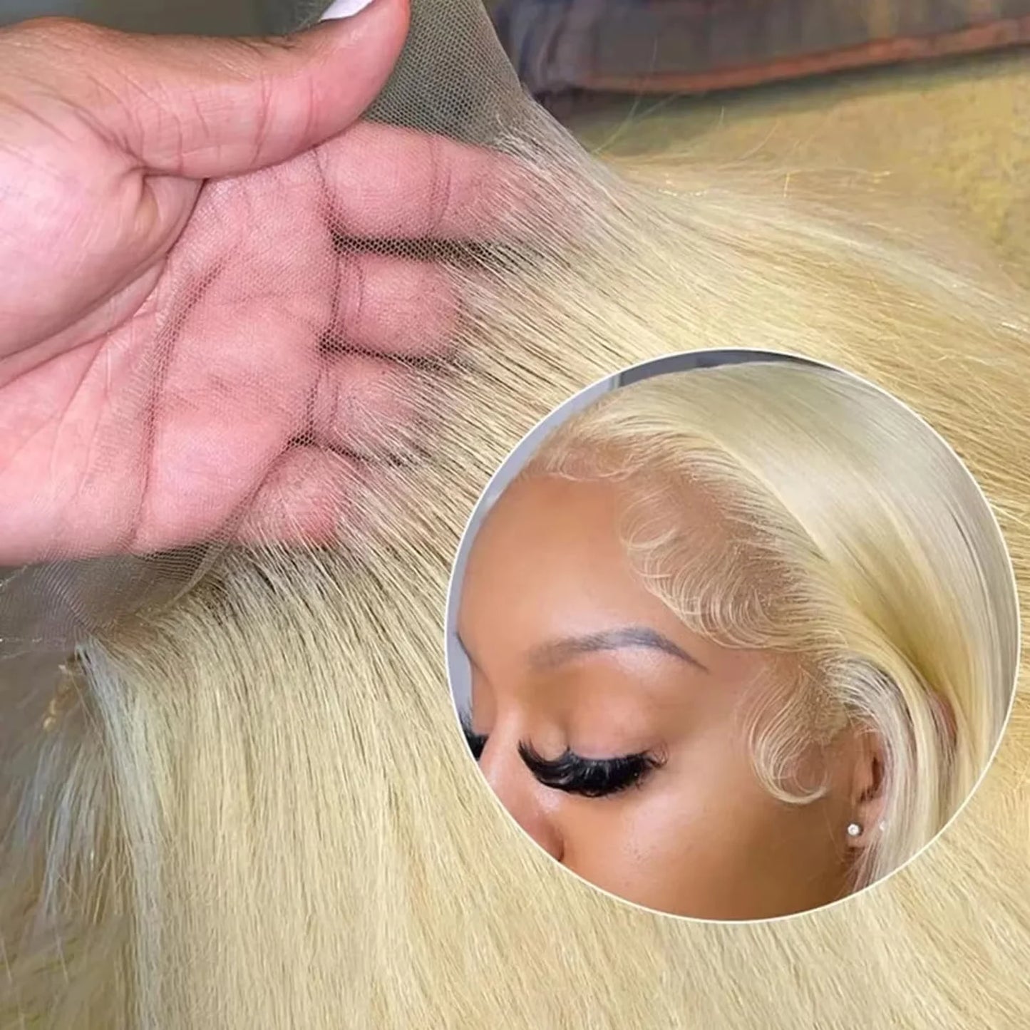 250%Density Human Hair Wig 613 Honey Blonde Colored Lace Front Wigs Straight Human Hair 13x6 HD Lace Frontal Wig For Black Women