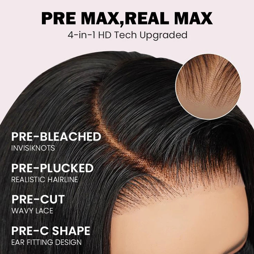 30 40 inch glueless wigs Body Wave human hair Brazilian 13x6 hd transparent lace front wig human hair closure  7x6 250Density