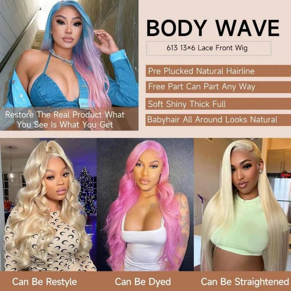 613 Hd Lace Frontal Wig 13x6 Human Hair Wigs Body Wave 30 Inch 250 Density Brazilian Hair Black Women Choice 13x4 Lace Front Wig