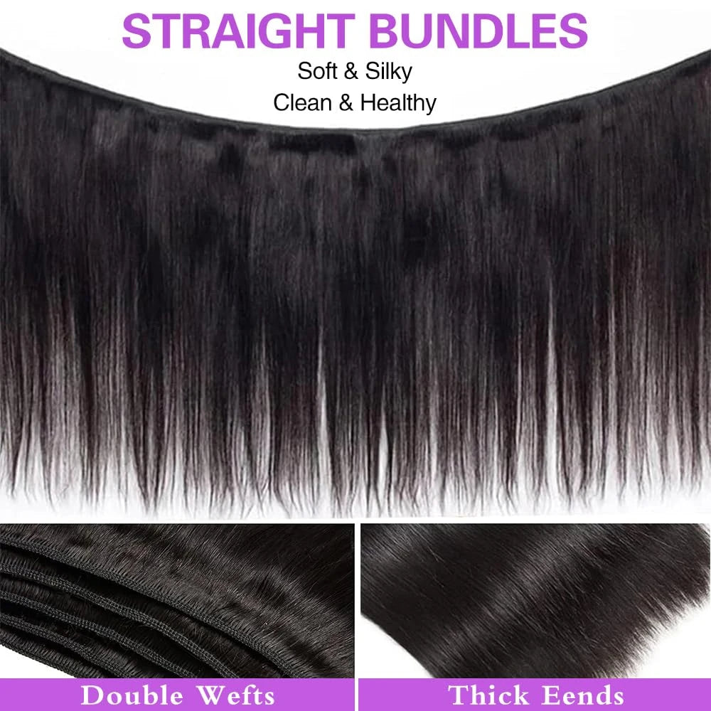 30 40 Inch Bone Straight 100% Bundles Deal Brazilian Virgin Human Hair Body Wave 4 5 Bundles Raw Hair Extensions Natural Color