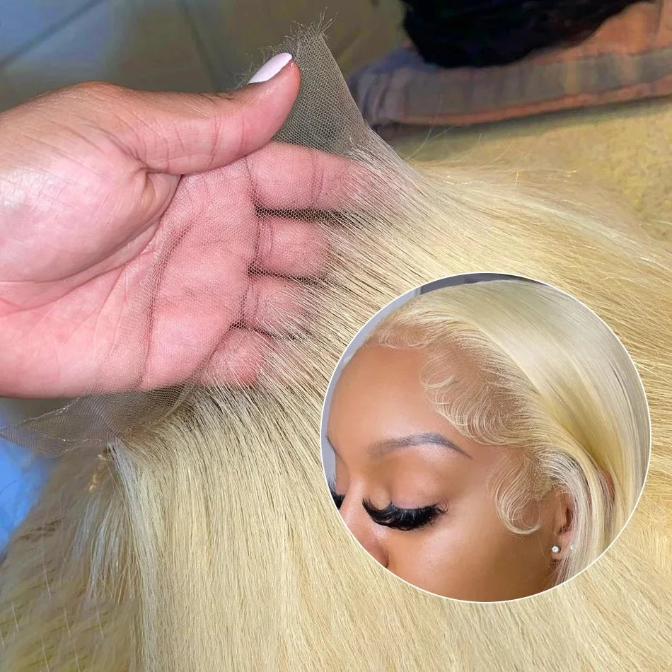 613 HD Transparent Lace Frontal Wig 13x6 Blonde Straight 100% Human Hair Wigs For Women choice Pre Plucked Brazilian Hair