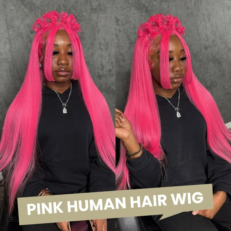 30 40 Inch Hot Pink Transparent Lace Front Wig Human Hair 13x6 Purple Green 613 Blonde Lace Frontal Wig Grey Colored Hair Wigs
