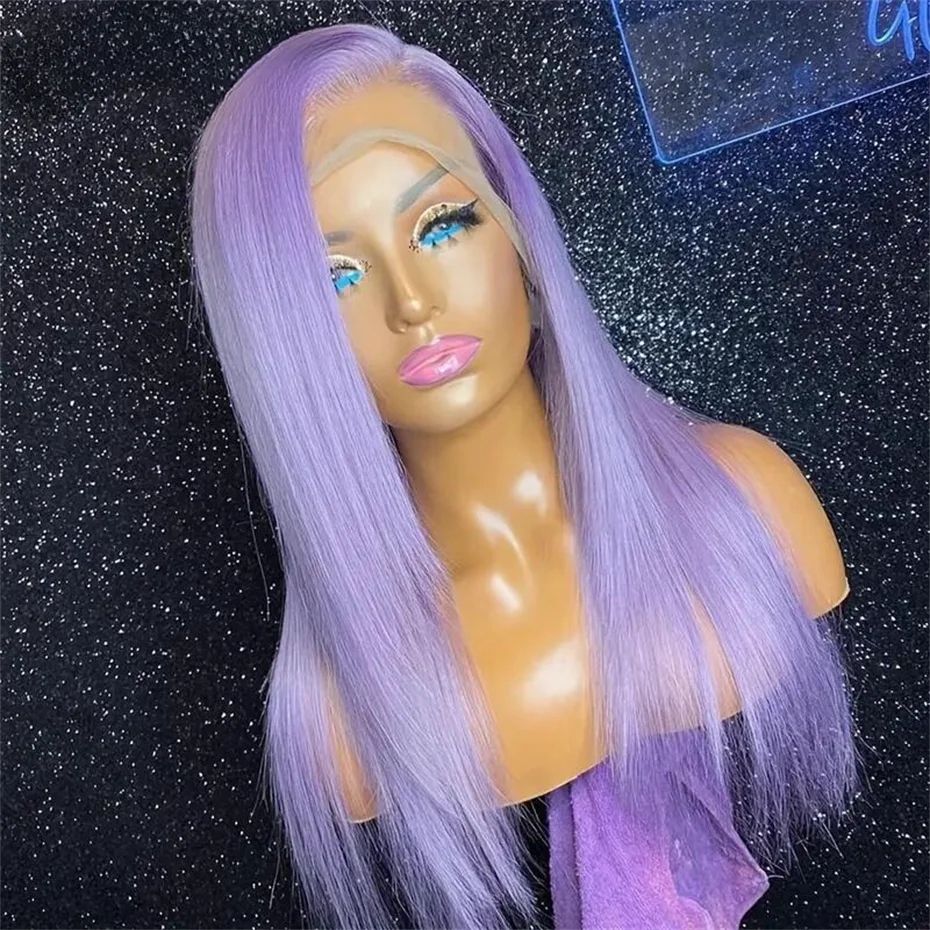 30 40 Inch Hot Pink Transparent Lace Front Wig Human Hair 13x6 Purple Green 613 Blonde Lace Frontal Wig Grey Colored Hair Wigs
