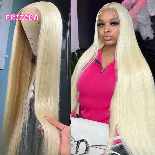 250%Density Human Hair Wig 613 Honey Blonde Colored Lace Front Wigs Straight Human Hair 13x6 HD Lace Frontal Wig For Black Women