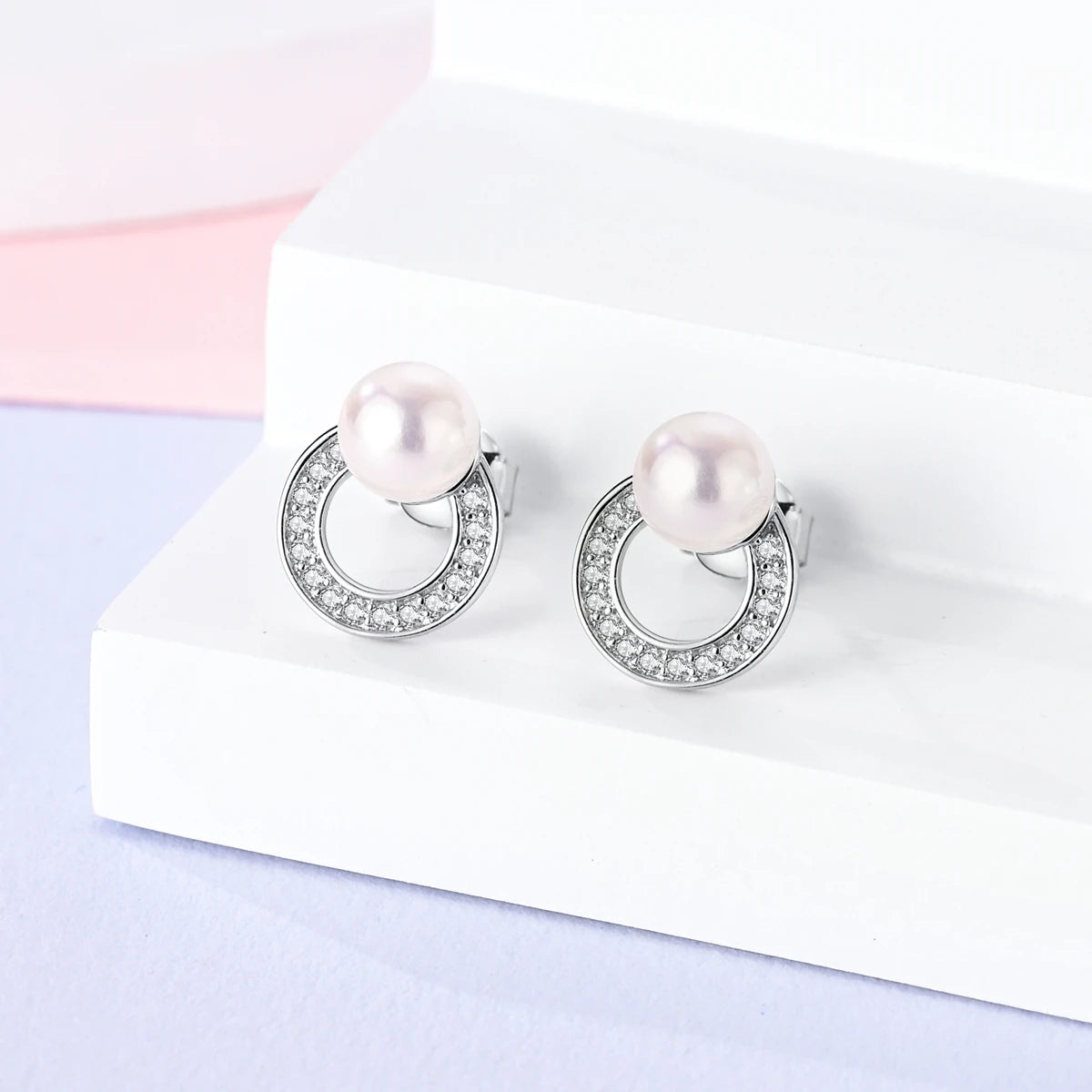 Original 925 Sterling Silver Women Hoop Earrings High Quality Shine Zircon U Shaped Classic Style Earring For Women Jewelry Gift