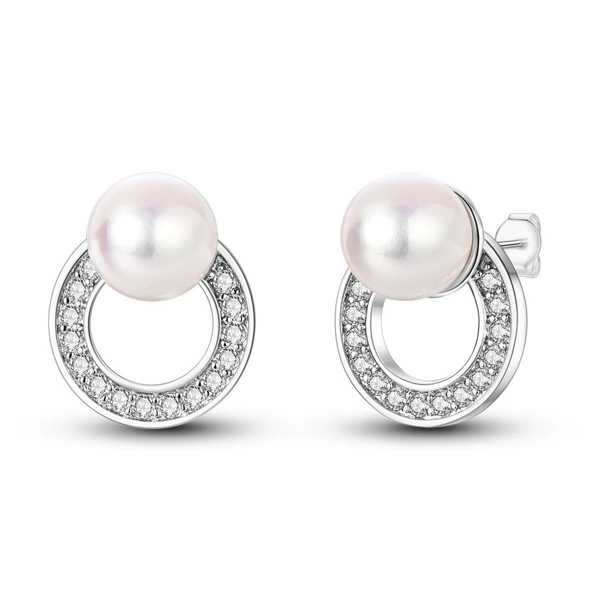 Original 925 Sterling Silver Women Hoop Earrings High Quality Shine Zircon U Shaped Classic Style Earring For Women Jewelry Gift