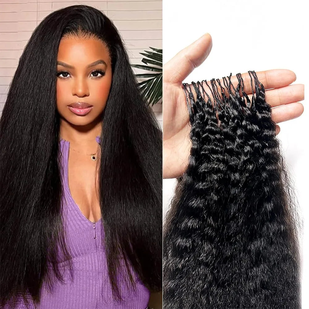 Kinky Straight Feather Crochet 100% Human Hair Extension Pre Separated Knotless Crochet Hair Bundles For Reusable Boho Braids