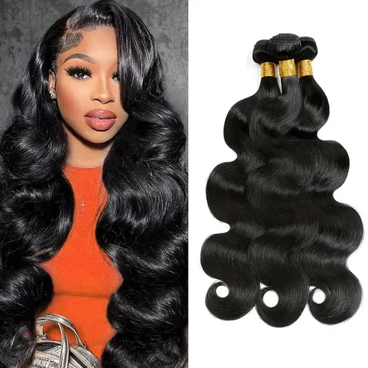 Body Wave Bundles Human Hair Brazilian Hair Weave Bundles 100% Natural Black Human Hair Extensions 3 PCS Bundles