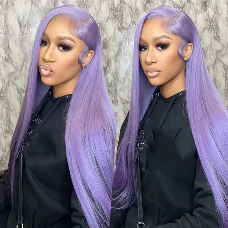 30 40 Inch Hot Pink Transparent Lace Front Wig Human Hair 13x6 Purple Green 613 Blonde Lace Frontal Wig Grey Colored Hair Wigs