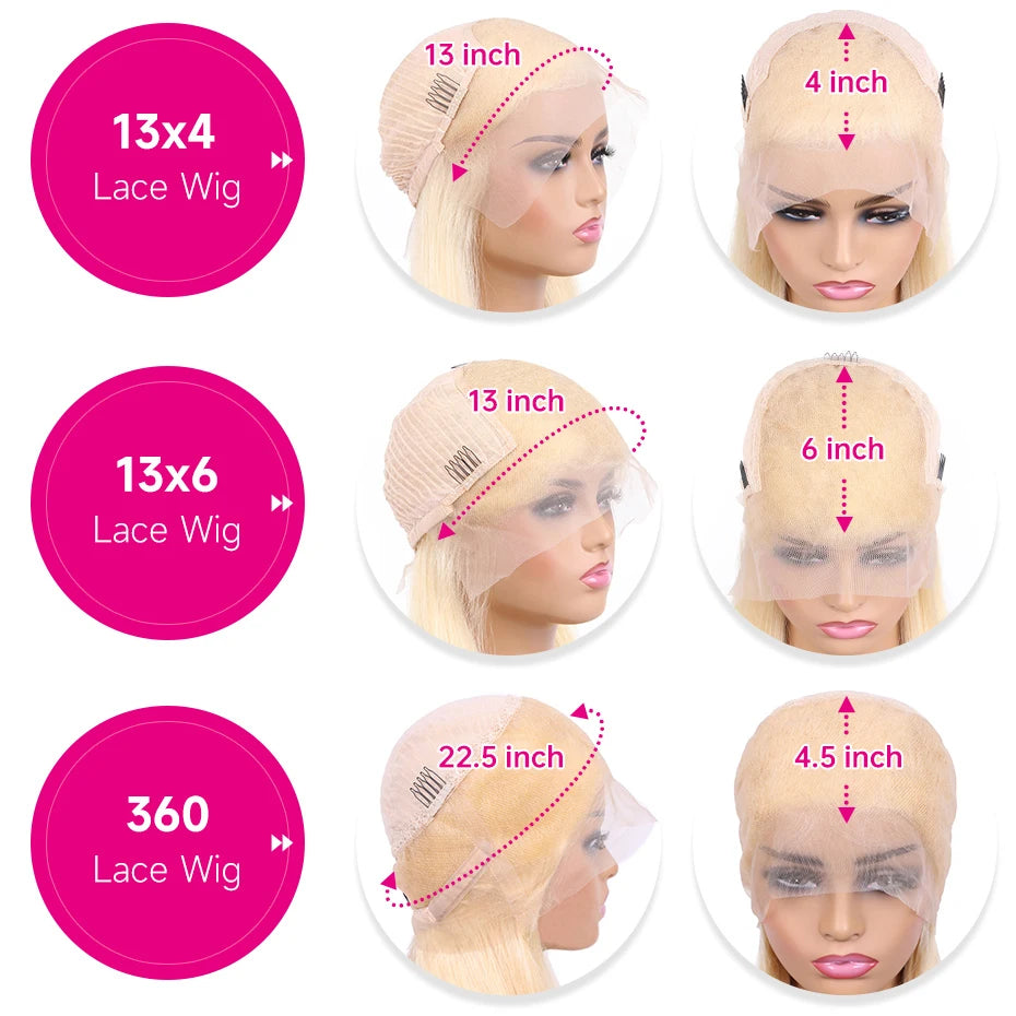 200 Density 613 Hd Lace Frontal Wig 13x4 13x6 360 Blonde Lace Front Human Hair Wigs For Women Preplucked Brazilian Straight Hair