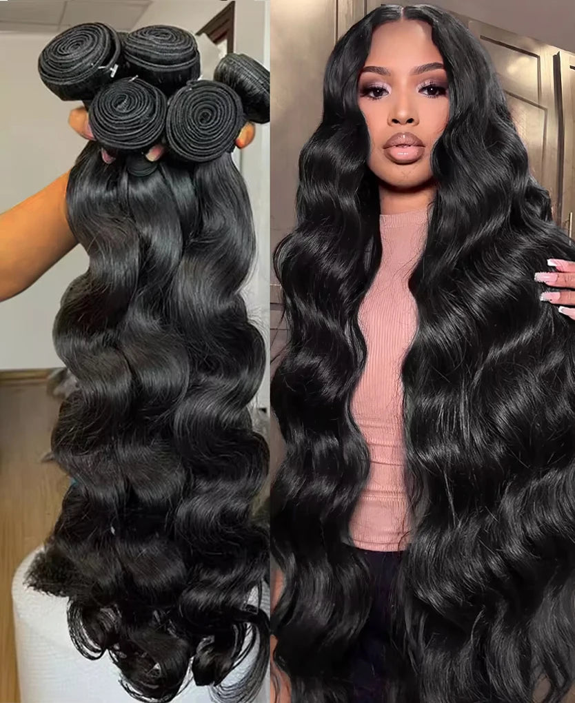 30 40 Inch Bone Straight 100% Bundles Deal Brazilian Virgin Human Hair Body Wave 4 5 Bundles Raw Hair Extensions Natural Color