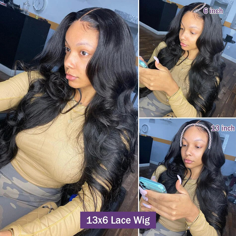 360 Full Lace Wig Body Wave Lace Front Wig 13X6 Human Hair 13X4 Hd Lace Frontal Wig 30 40 Inch Brazilian Pre Plucked Black Wigs