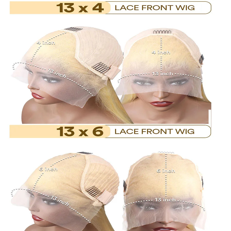 613 HD Transparent Lace Frontal Wig 13x6 Blonde Straight 100% Human Hair Wigs For Women choice Pre Plucked Brazilian Hair