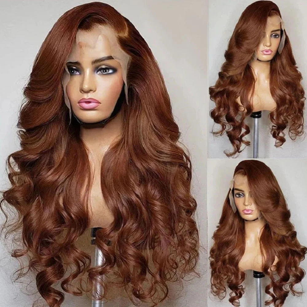 Chocolate Brown 13x6 HD Lace Front Human Hair Wigs For Women Brazilian Body Wave 13x4 Full Lace Frontal Wigs On Sale Human Hair