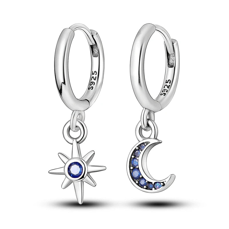 Original 925 Sterling Silver Women Hoop Earrings High Quality Shine Zircon U Shaped Classic Style Earring For Women Jewelry Gift