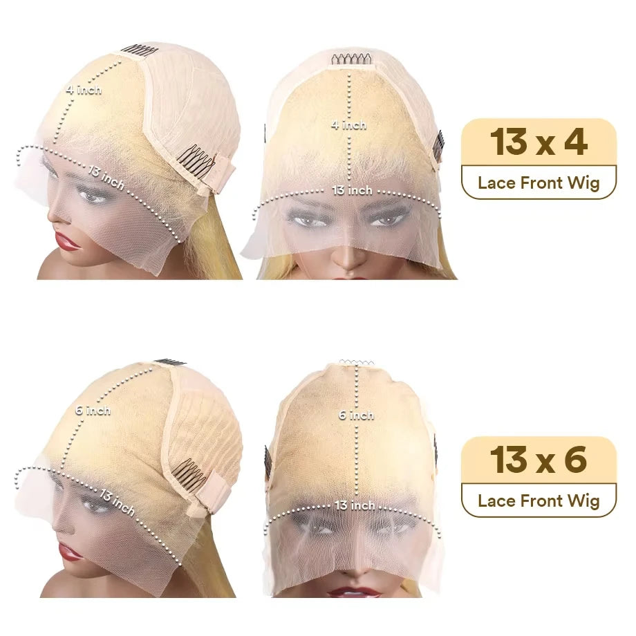 250 Density 613 Blonde 13x6 Hd Lace Frontal Wig Body Wave Human Hair Wigs Real Brazilian Straight Colored Human Hair For Women