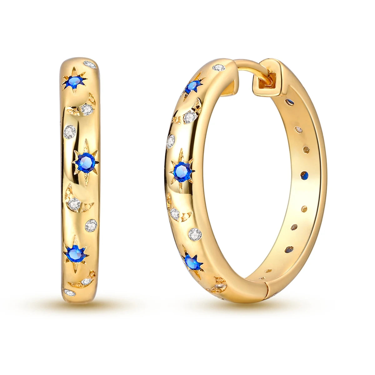 Original 925 Sterling Silver Women Hoop Earrings High Quality Shine Zircon U Shaped Classic Style Earring For Women Jewelry Gift