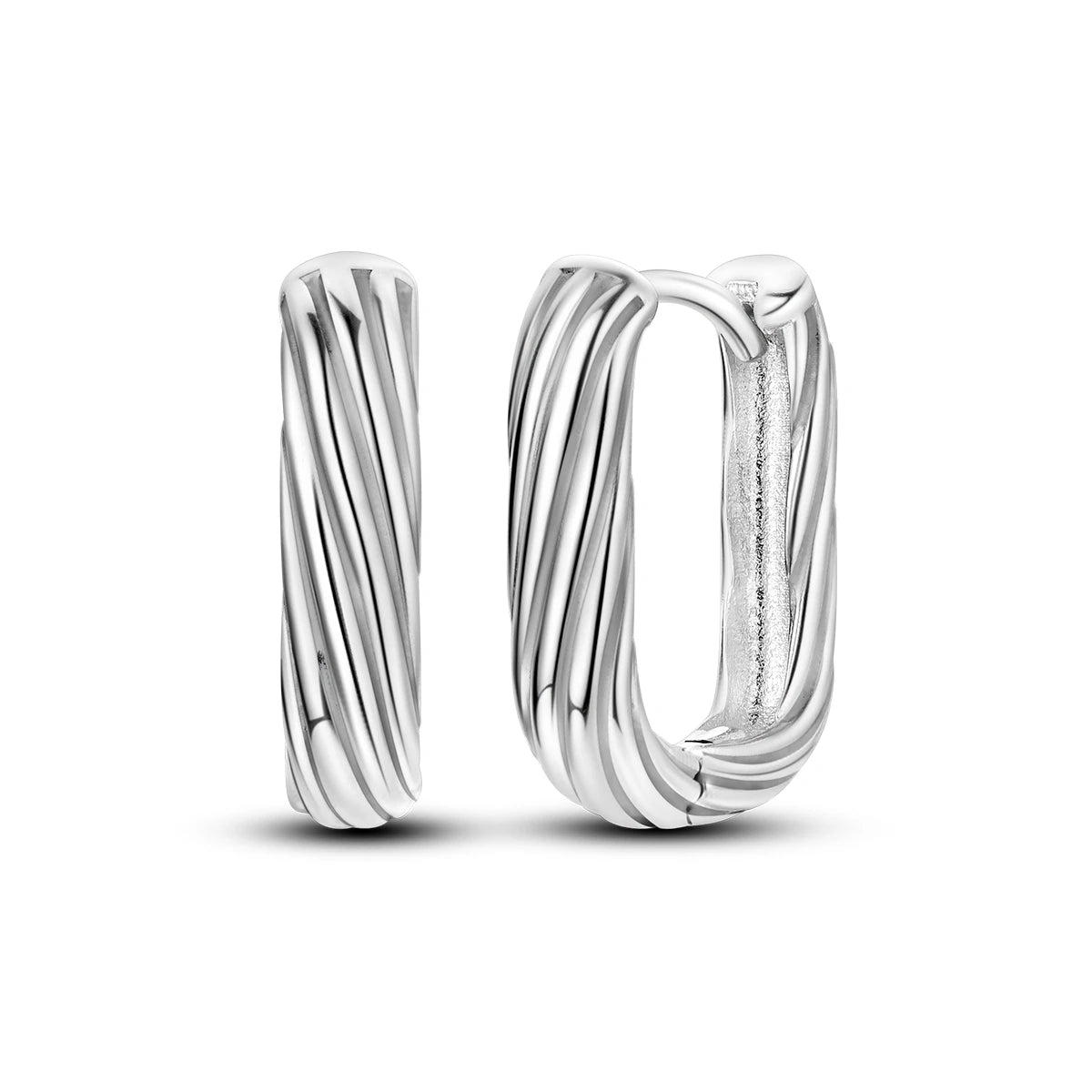 Original 925 Sterling Silver Women Hoop Earrings High Quality Shine Zircon U Shaped Classic Style Earring For Women Jewelry Gift