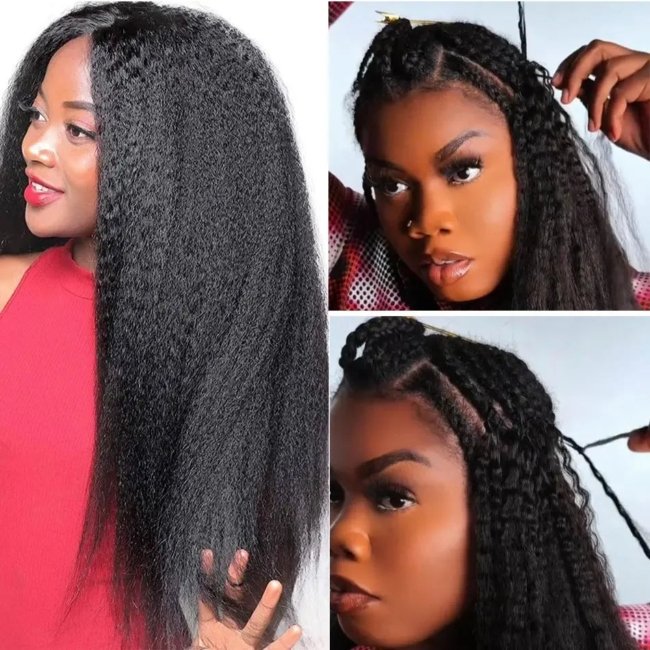 Kinky Straight Feather Crochet 100% Human Hair Extension Pre Separated Knotless Crochet Hair Bundles For Reusable Boho Braids