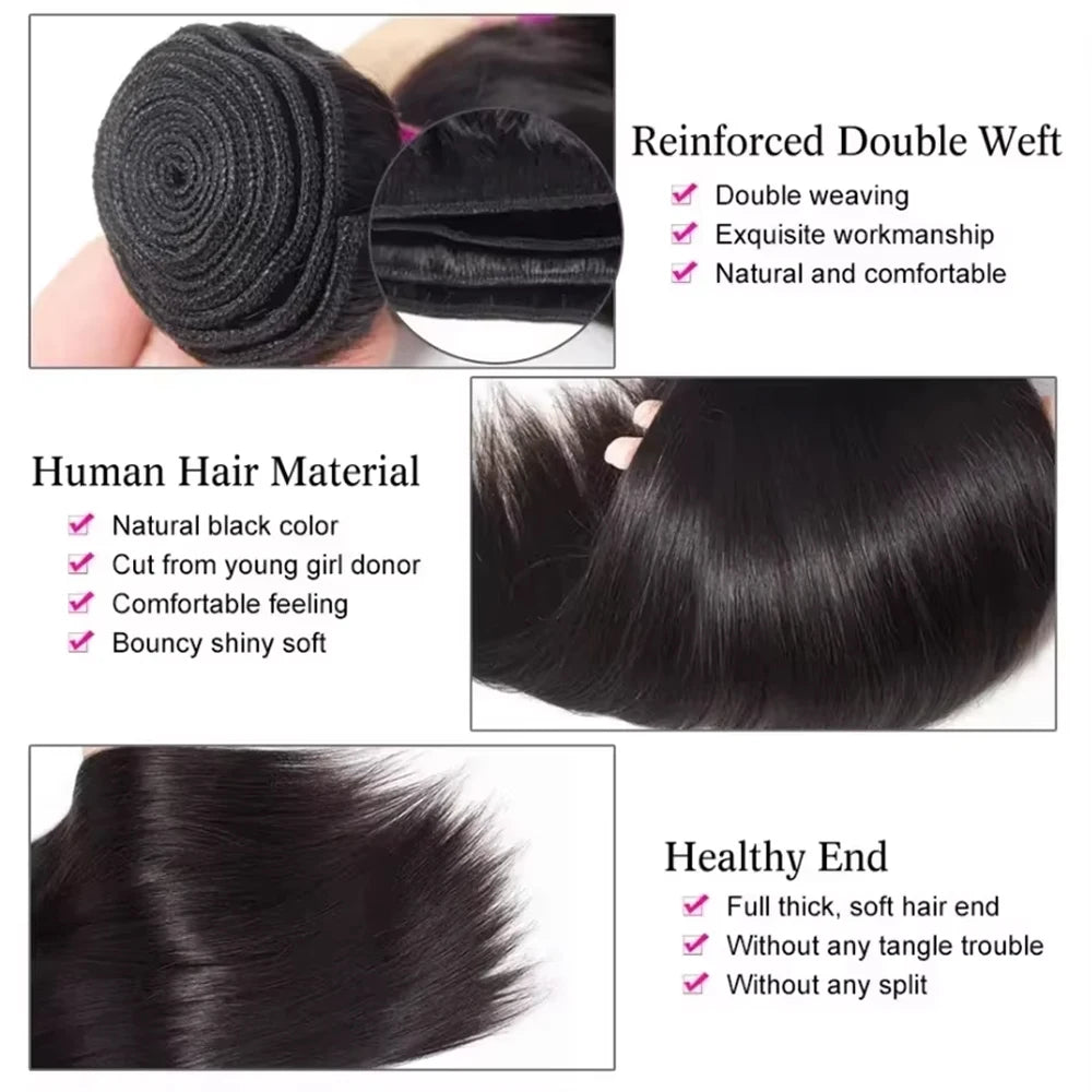 30 40 Inch Bone Straight 100% Bundles Deal Brazilian Virgin Human Hair Body Wave 4 5 Bundles Raw Hair Extensions Natural Color