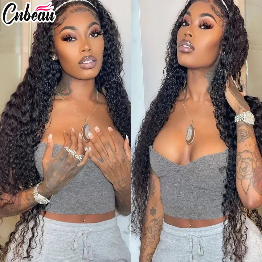 30-34 Inch 220% Deep Wave 13x6 HD Lace Frontal Wig Brazilian Curly Wigs For Women 13x4 Lace Front Human Hair Wig 4x4 Pre Plucked