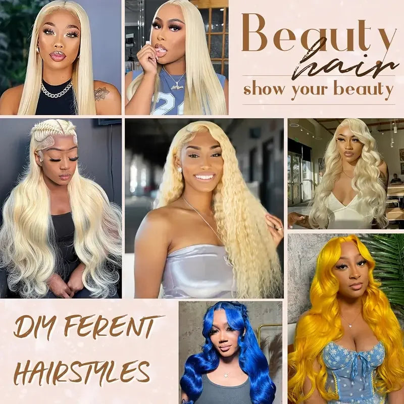 Straight 613 Blonde Color 1/3/4 Brazilian Hair Bundles Straight Weave Remy Human Hair Weft 26 28 30 32 34 36 38 40 Inch Bundle
