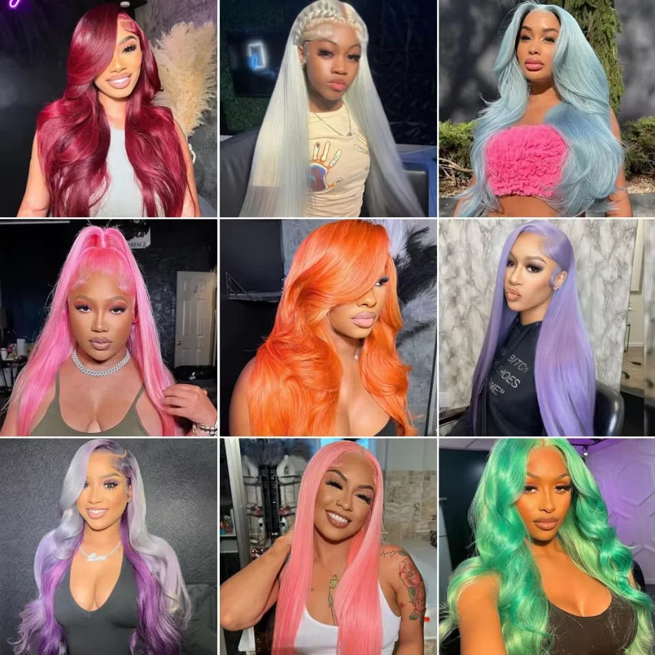 250%Density Human Hair Wig 613 Honey Blonde Colored Lace Front Wigs Straight Human Hair 13x6 HD Lace Frontal Wig For Black Women
