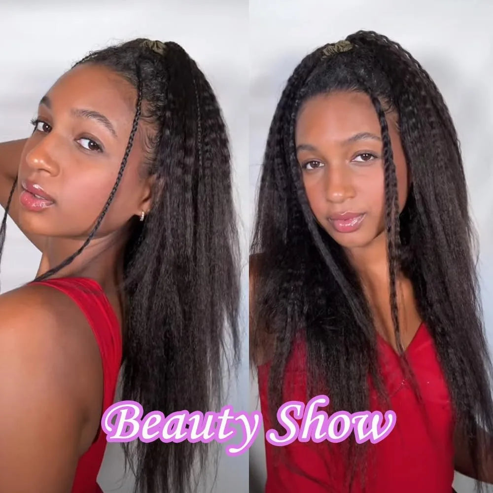 Kinky Straight Feather Crochet 100% Human Hair Extension Pre Separated Knotless Crochet Hair Bundles For Reusable Boho Braids