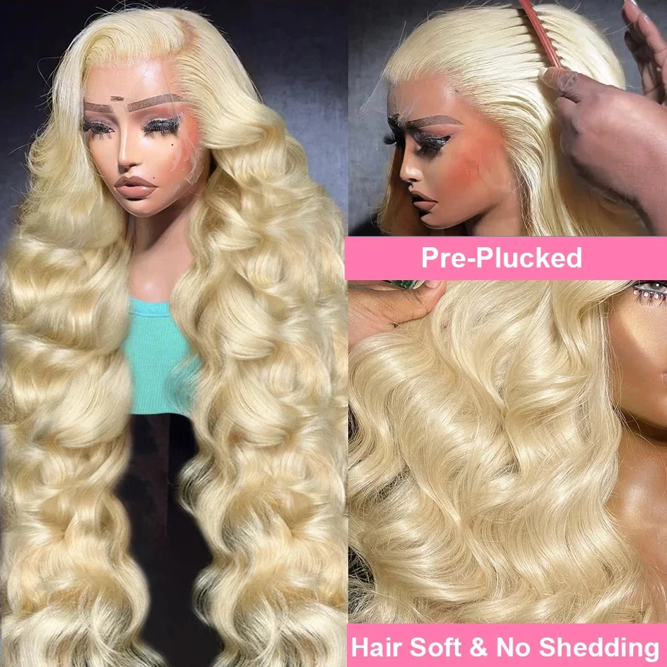 250 Density 613 Blonde 13x6 Hd Lace Frontal Wig Body Wave Human Hair Wigs Real Brazilian Straight Colored Human Hair For Women