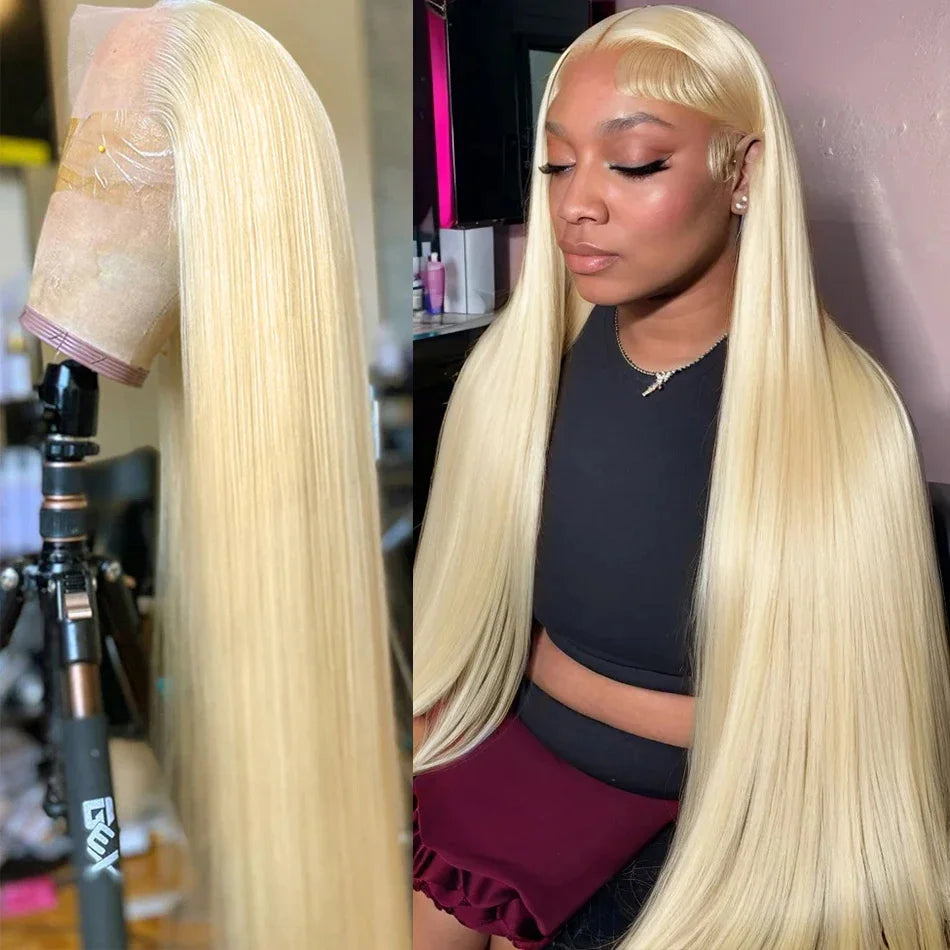 613 HD Transparent Lace Frontal Wig 13x6 Blonde Straight 100% Human Hair Wigs For Women choice Pre Plucked Brazilian Hair