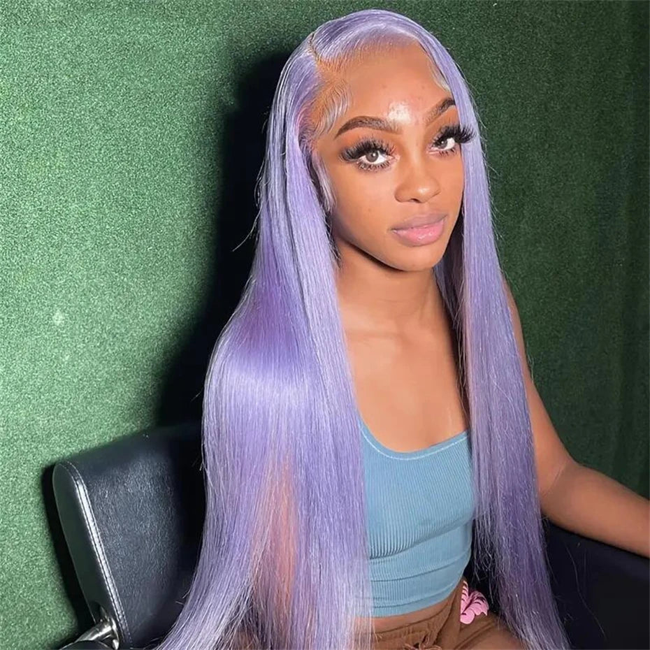 30 40 Inch Hot Pink Transparent Lace Front Wig Human Hair 13x6 Purple Green 613 Blonde Lace Frontal Wig Grey Colored Hair Wigs